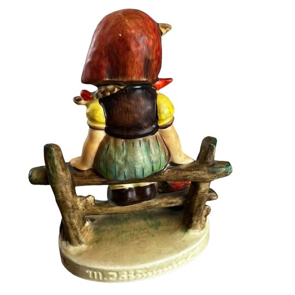 Goebel Hummel Figurine Girl Sitting On Fence #112/3/0 1938 Vintage Germany - Picture 5 of 8